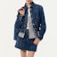 Shop (Women) CHANEL Blue Denim Skirt with Solid Color and Zipper Pocket Design P76766-V68693-NV260