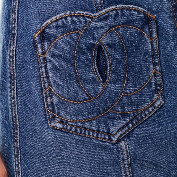 Details for (W) シャネル ブルーデニムスカート ソリッドカラー ジッパーポケット付きデザイン P76766-V68693-NV260