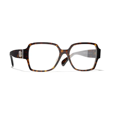 (Women) CHANEL Brown Rectangular Optical Glasses Stylish Casual Frame. CH3438C714