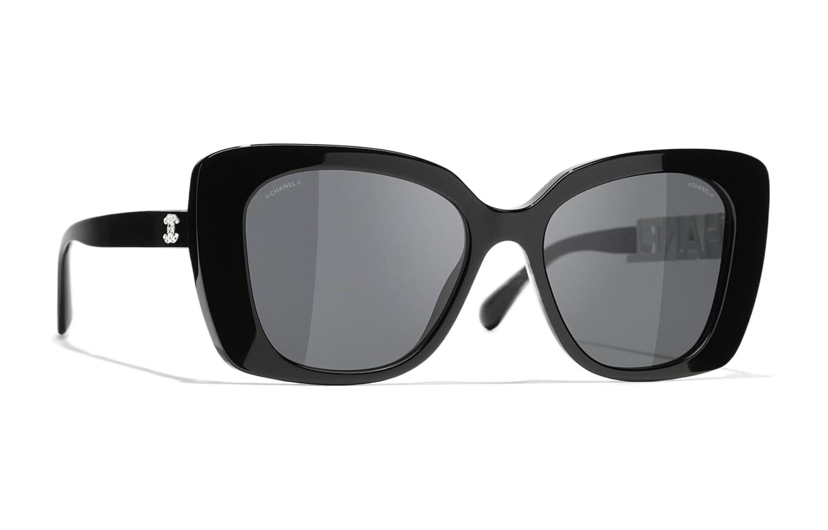 (Women) CHANEL  Butterfly Sunglasses with Lettered Temples Black White CH5422BA-1026S4 圖 4