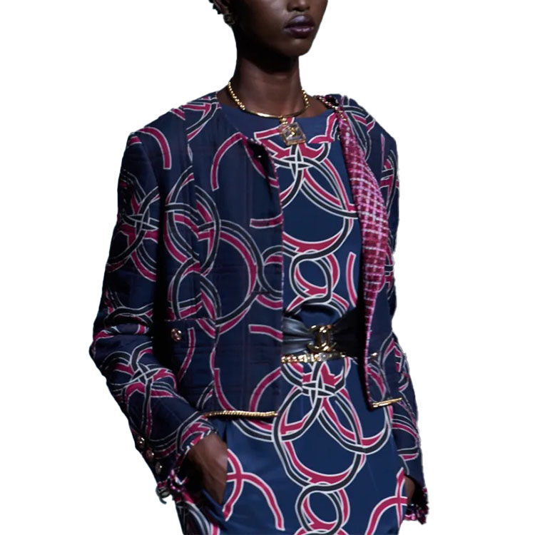 (Women) CHANEL  Circle Pattern Printed Single-Breasted Jacket Floral Design P74766-V66259-NN337 圖 3