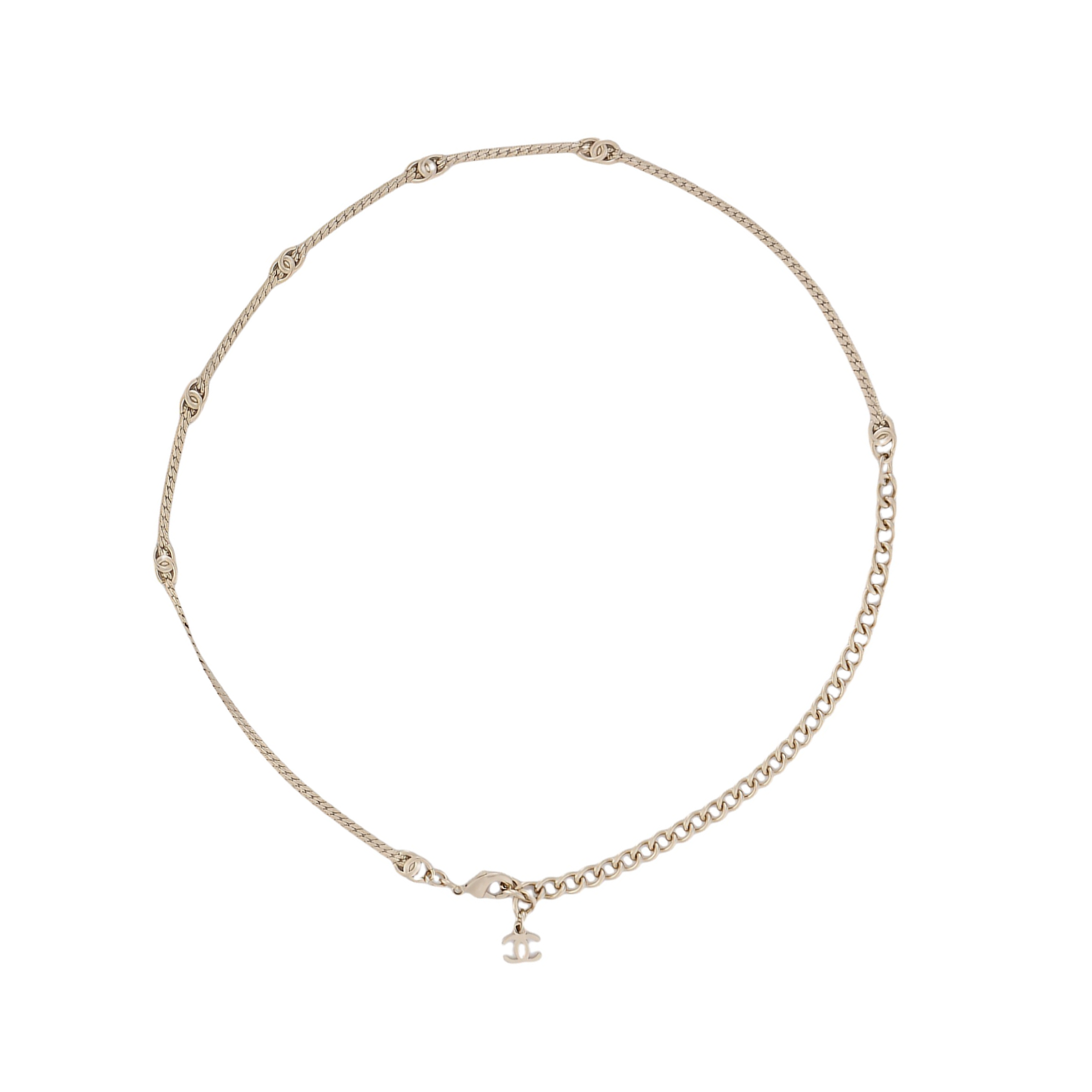 (Women) CHANEL  Classic Double C Logo Gold Necklace. ABE255-B18058-NZS80