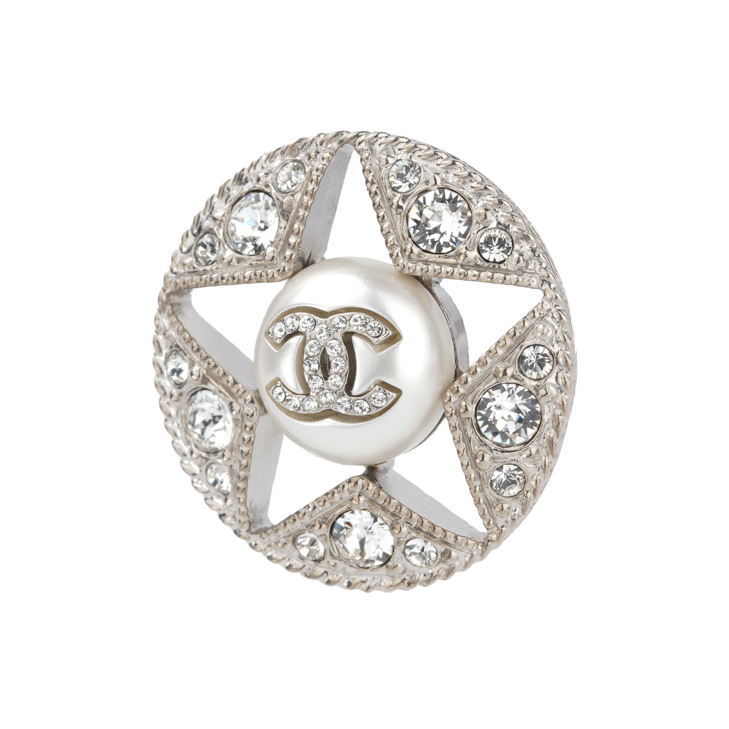 (Women) CHANEL  Classic Double C Logo Star Hollow Pearl Stud Earrings Silver AB7352-B06966-NF805 圖 3