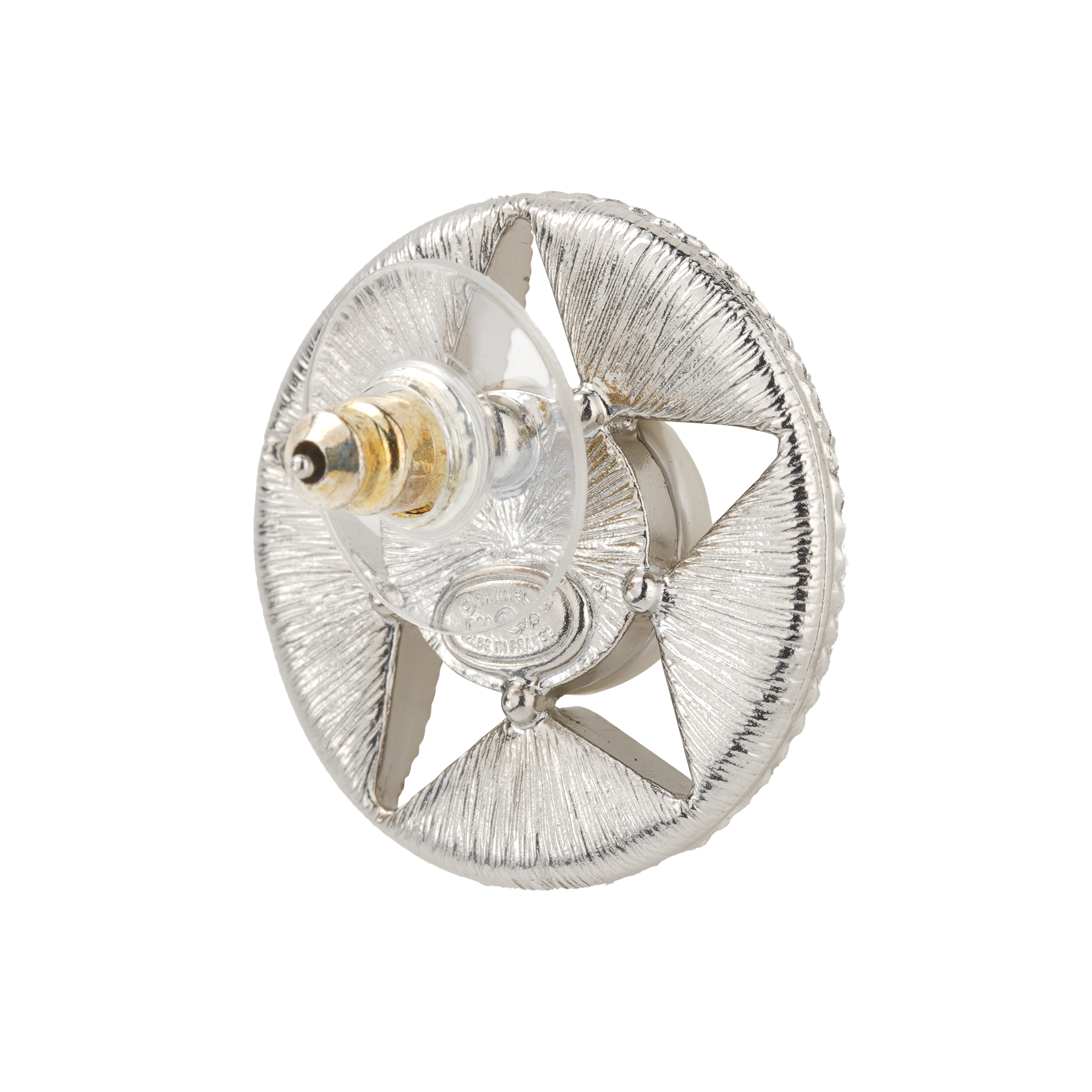 (Women) CHANEL  Classic Double C Logo Star Hollow Pearl Stud Earrings Silver AB7352-B06966-NF805 圖 4