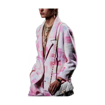 (Women) CHANEL Color-Block Printed Fitted Single-Breasted Blazer P74818-V66232-NN292