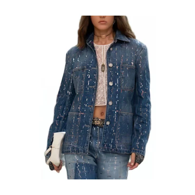 (Women) CHANEL Colorblock Denim Jacket Blue - Spring Summer 2023 Collection P75259-V66855-NO704