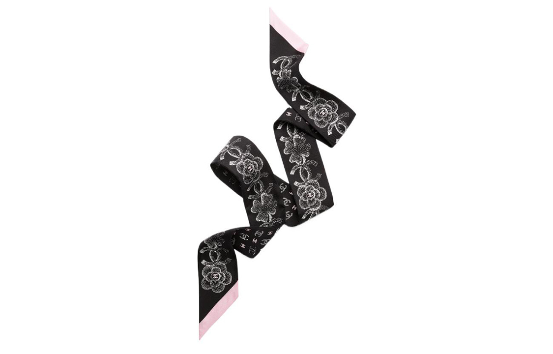 (Women) CHANEL  Floral Jacquard Headband - Black. AA9568 B14526 NS545