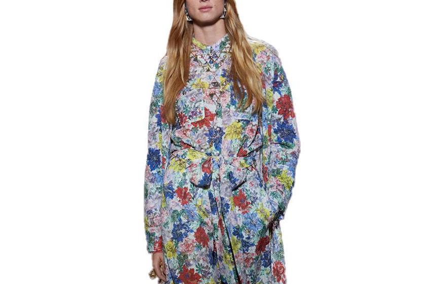 Order (W) CHANEL Kemeja Lengan Panjang Motif Bunga Multicolor SS24. P77245-V69058-NX111