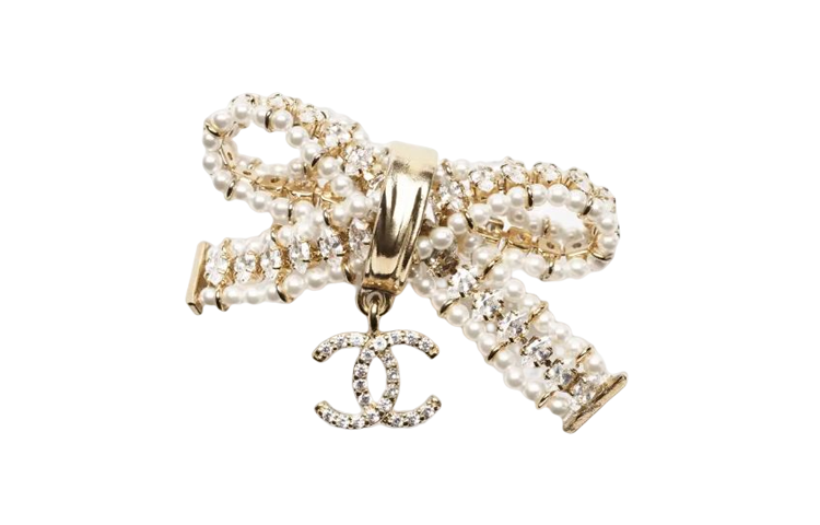 Order (W) 香奈兒金色蝴蝶結經典雙C胸針時尚配飾 AB9718-B09591-NL114