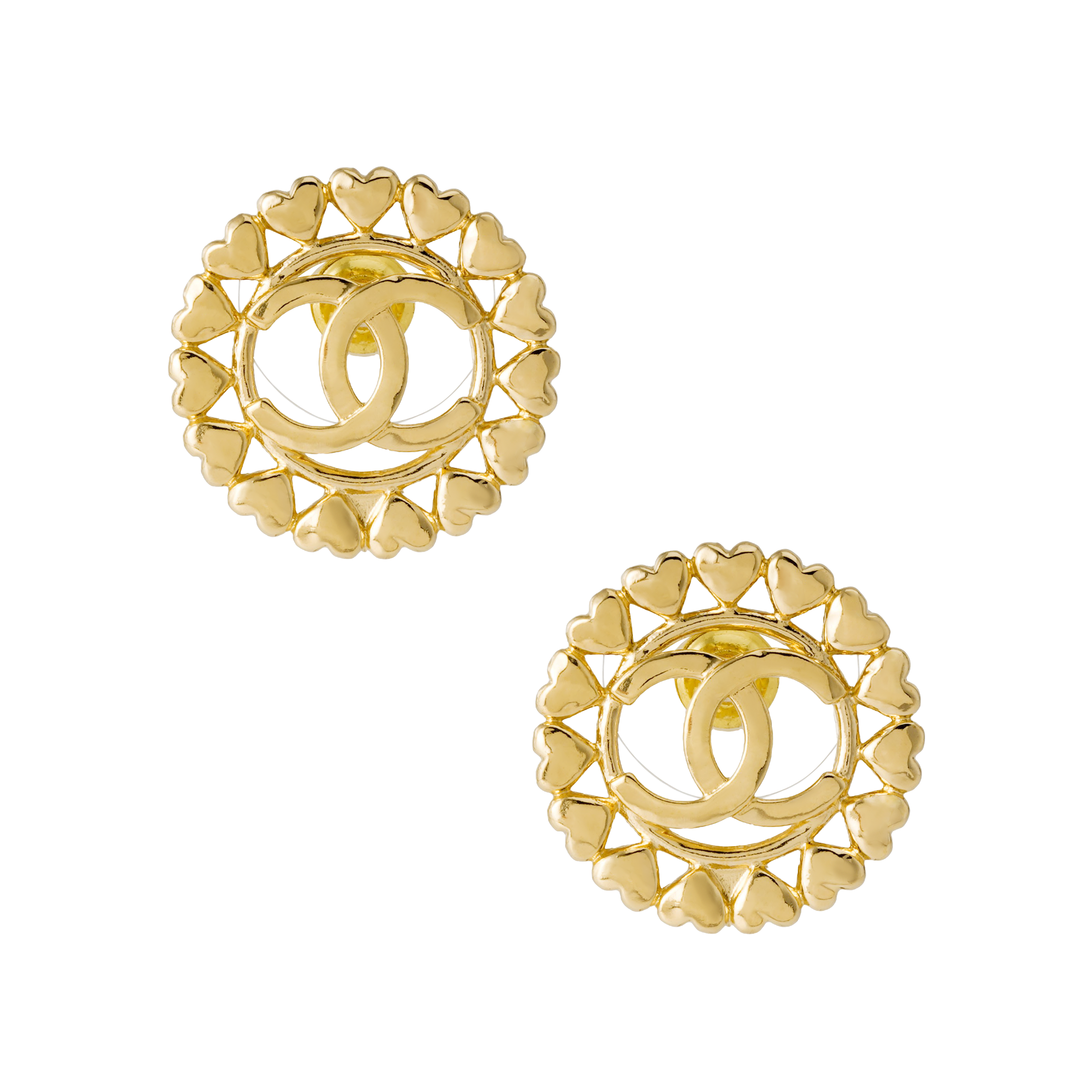 (Women) CHANEL  Gold Heart-Shaped Logo Earrings ABA273-B10485-NN008