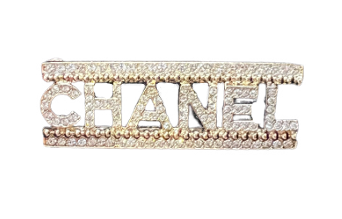 (Women) CHANEL  Gold Logo Letter Brooch. ABB267B13552NQ106
