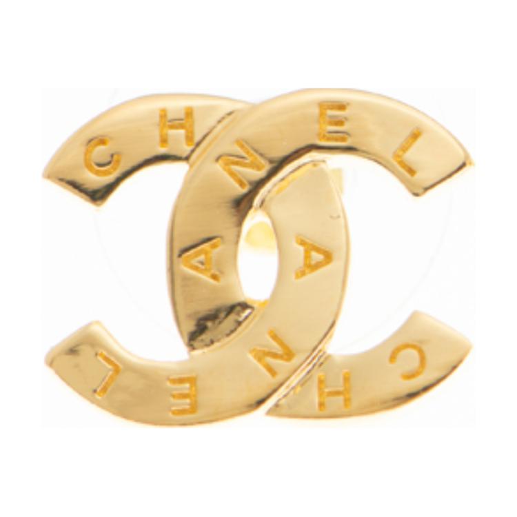 (Women) CHANEL  Gold Logo Metal Stud Earrings. AB4451GP 圖 3