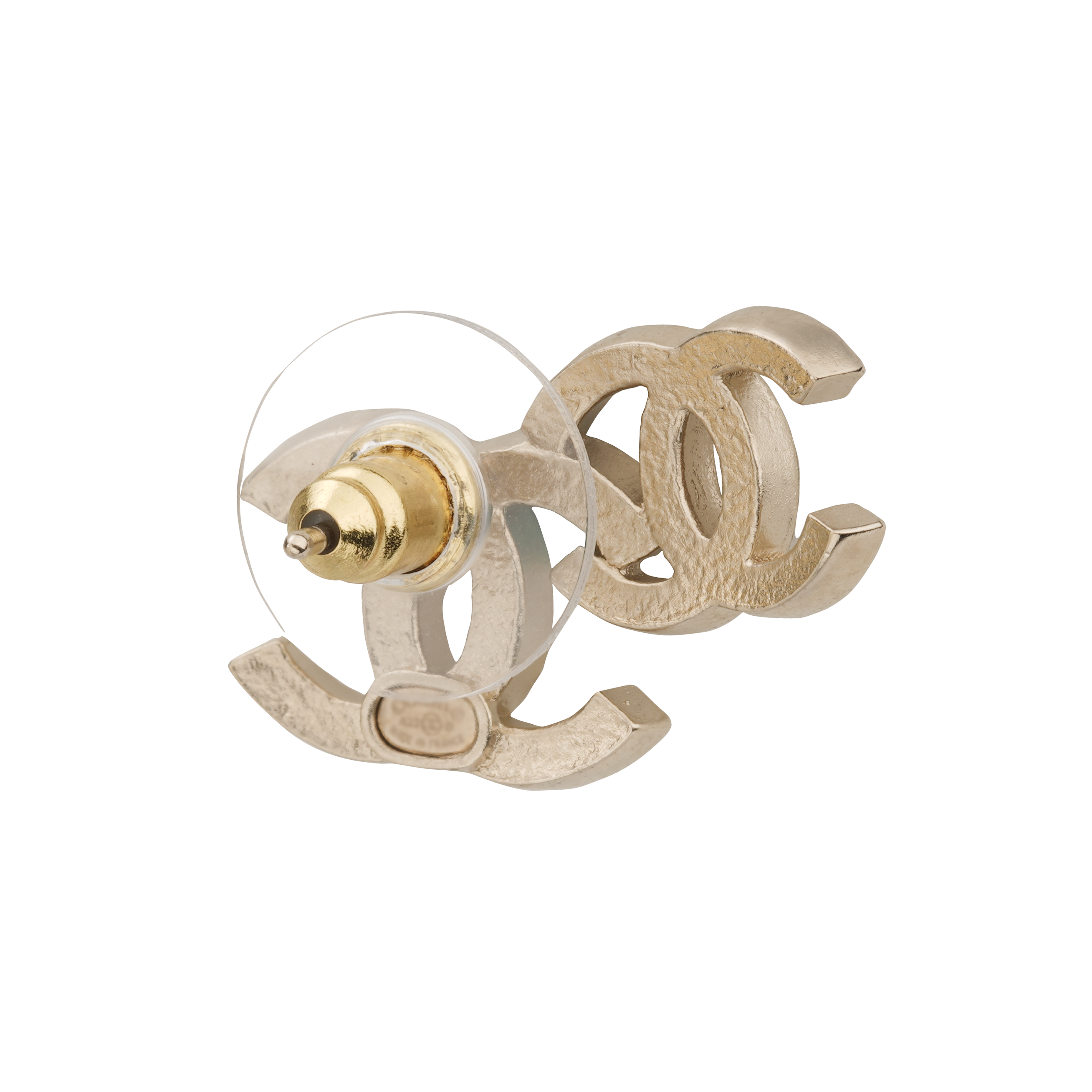 (Women) CHANEL  Gold Metal Earrings with Rhinestone Double Logo Design. AB9260-B09007-NK077 圖 4