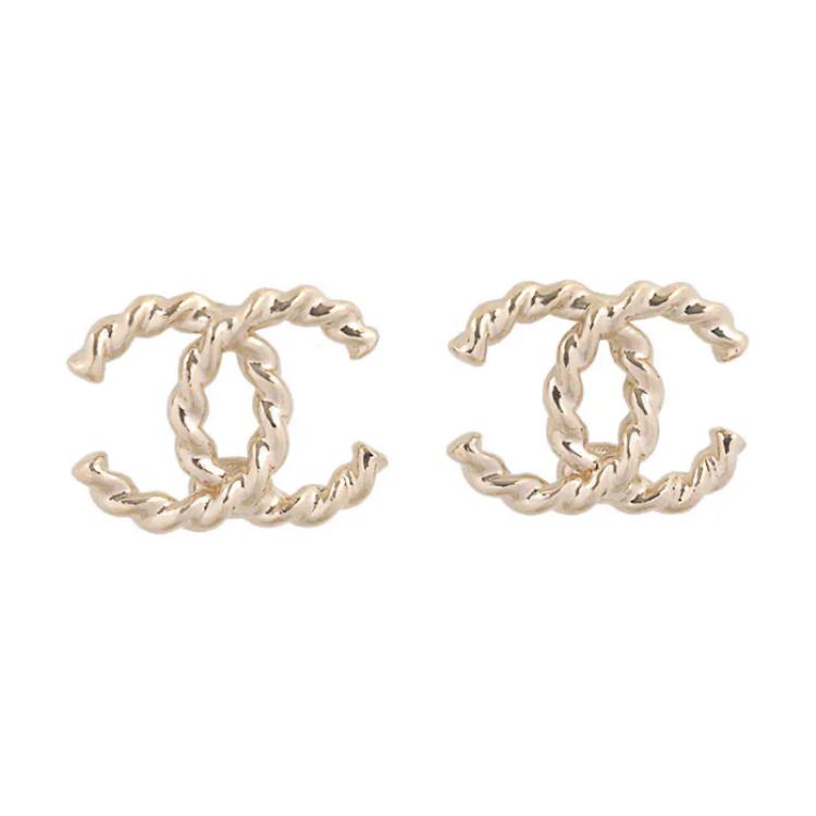 (Women) CHANEL  Gold Metal Logo Stud Earrings. ABC529-B16134-NW446 圖 2