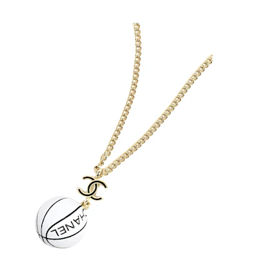 (Women) CHANEL Gold Resin and Metal Necklace with Minimalist Design. ABC752B15464NU638