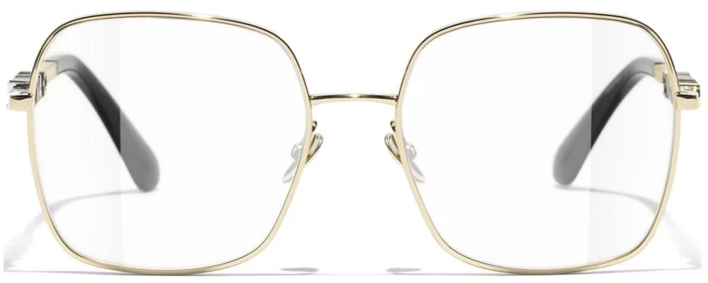 (W) CHANEL Gafas Ópticas Cuadradas Doradas con Marco Metálico con Logo CH2215 Lookbook (W) CHANEL Gafas Ópticas Cuadradas Doradas con Marco Metálico con Logo CH2215