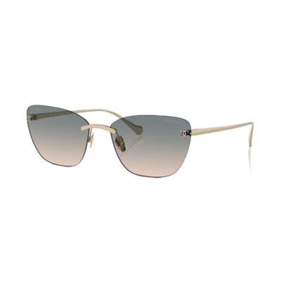 (Women) CHANEL Gold Titanium Irregular Sunglasses with Logo Detail. CH4286T