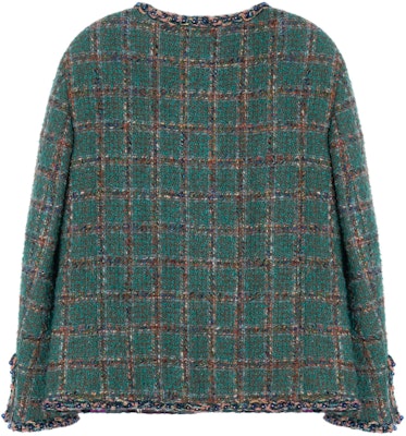 (Women) CHANEL Green Colorblock Plaid Jacket - Spring/Summer 2023 Collection. P75152-V66677-NO230 Lookbook (Women) CHANEL Green Colorblock Plaid Jacket - Spring/Summer 2023 Collection. P75152-V66677-NO230