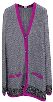 Order (Women) CHANEL Grey V-Neck Striped Trim Long Sleeve Knit Sweater Casual Wear P71579-K10300-NF659