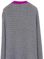 Purchase (Women) CHANEL Grey V-Neck Striped Trim Long Sleeve Knit Sweater Casual Wear P71579-K10300-NF659