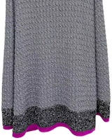 Details for (Women) CHANEL Grey V-Neck Striped Trim Long Sleeve Knit Sweater Casual Wear P71579-K10300-NF659