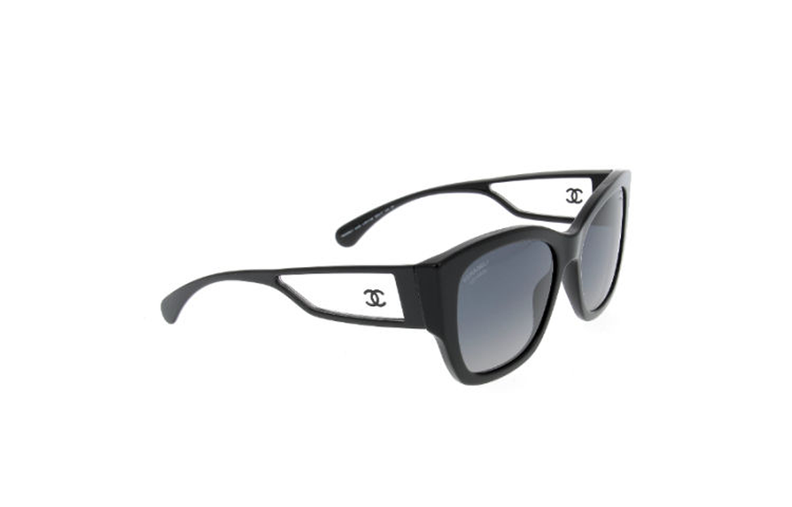 (Women) CHANEL  Irregular Black Sunglasses with Logo Detail 14462336 圖 3