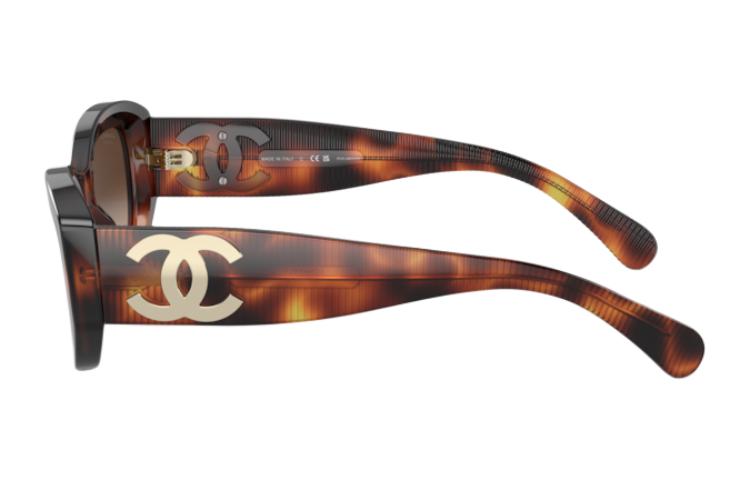 (Women) CHANEL  Irregular Brown Sunglasses with Logo Temple Design. 2.266059E+7 圖 5