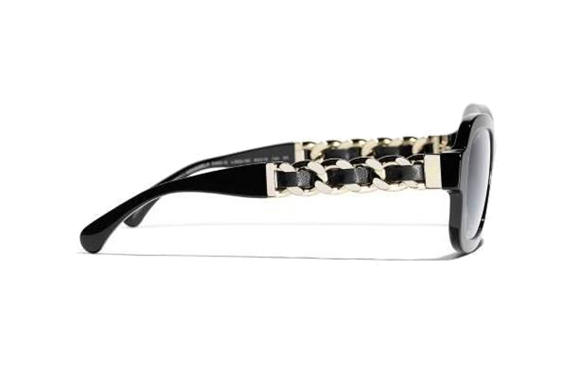 (Women) CHANEL  Irregular Shape Sunglasses Black with Chain Detail Legs. CH5465QC622S6 圖 4