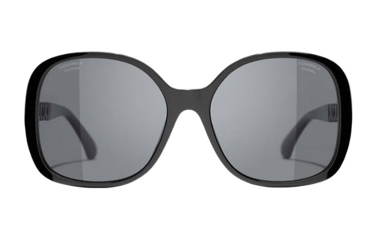 (Women) CHANEL  Irregular Shaped Sunglasses Black Acetate Calfskin Logo Design. A71478X02153S8828_rr 圖 2