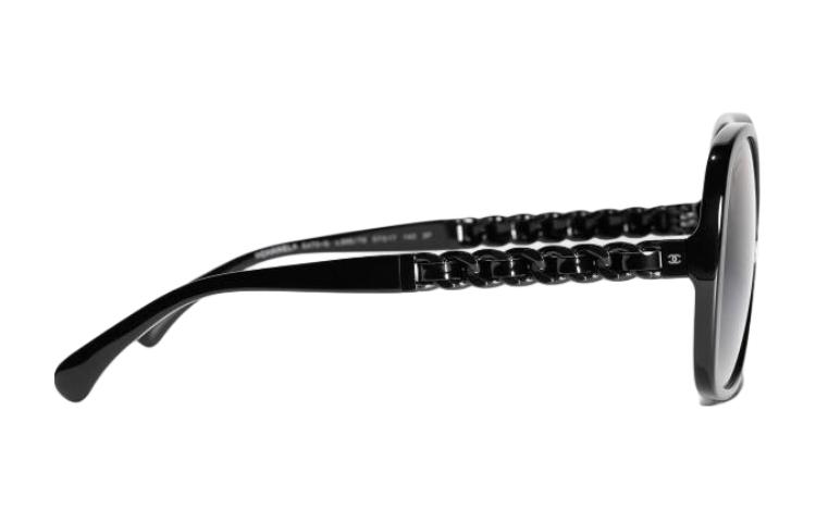 (Women) CHANEL  Irregular Shaped Sunglasses Black Acetate Calfskin Logo Design. A71478X02153S8828_rr 圖 4