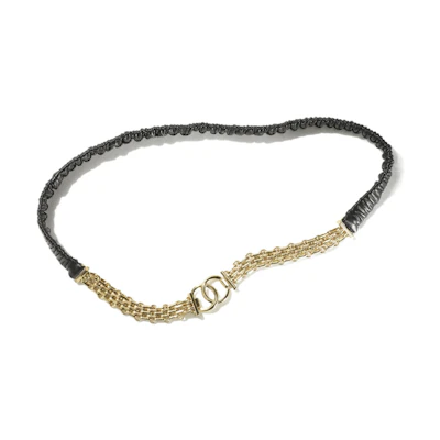 (Women) CHANEL Lambskin Leather & Gold Metal Chain Belt. AA8259-B08253-94305