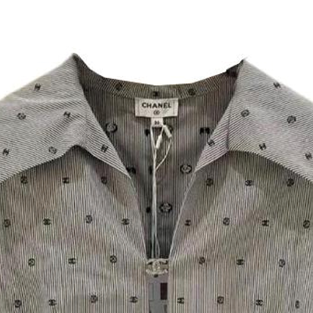 Lookbook (W) シャネル ロゴ グラフィック 半袖シャツ グレー P76758-V63866-M9999