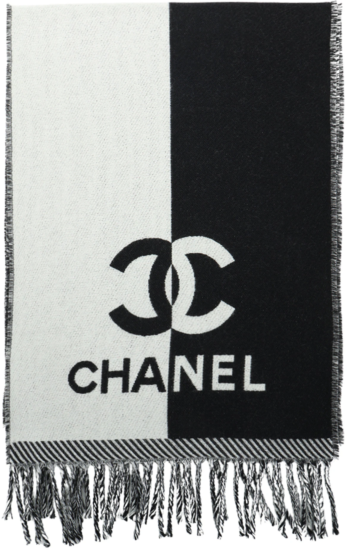 women-chanel-logo-print-fur-knit-scarf-black-white-aaa-255-b17089-nz-303