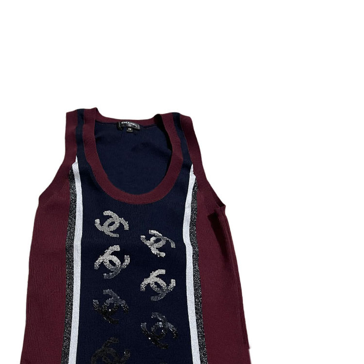 Lookbook (W) シャネル ロゴプリント ラウンドネック ノースリーブ ベスト - マルチカラー P75627-K10886-NQ947