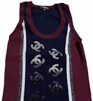 Lookbook (Women) CHANEL Logo Print Round Neck Sleeveless Vest - Multicolor. P75627-K10886-NQ947