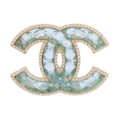 (Women) CHANEL Luxurious Green Hollow Brooch. AB9994B10003NM022