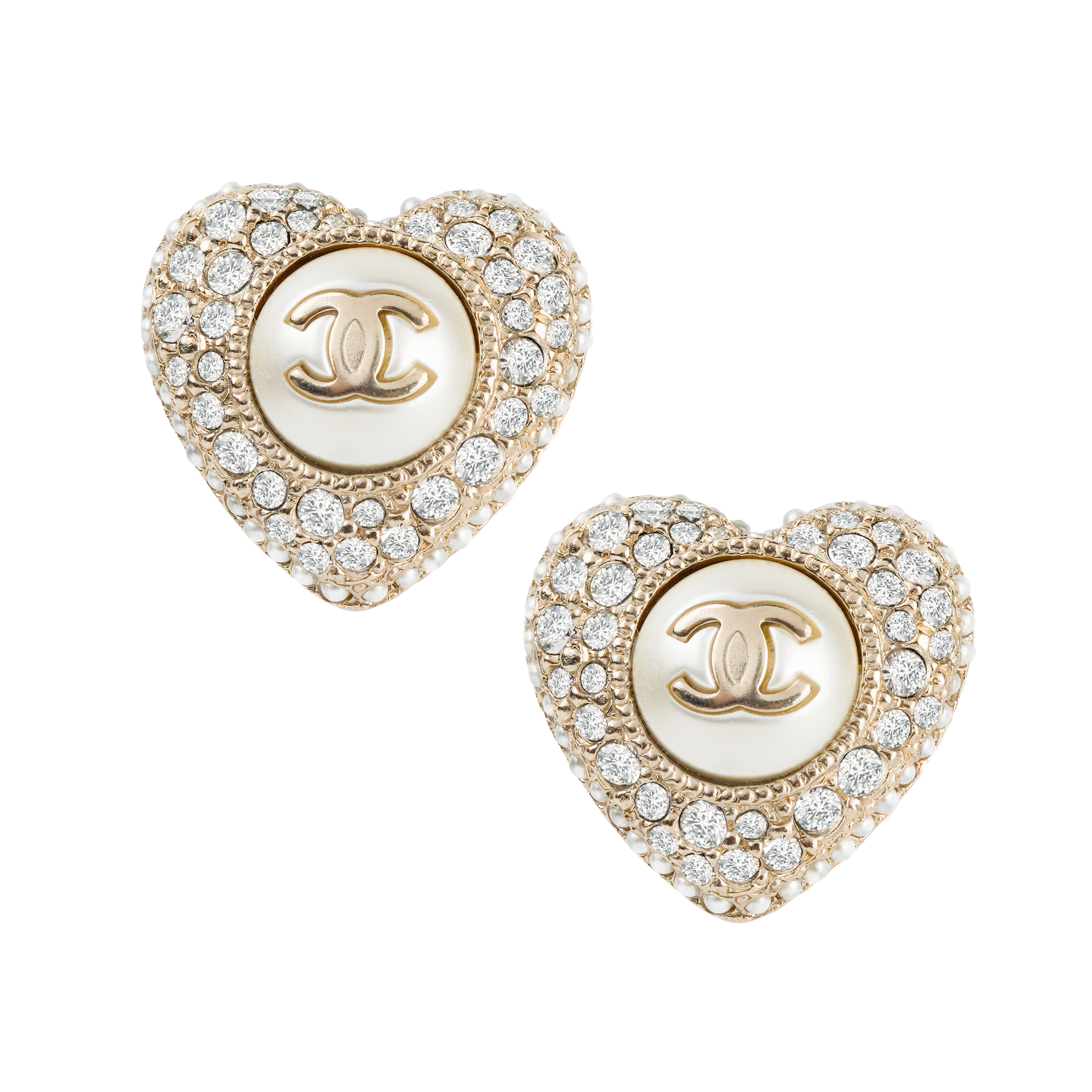 (Women) CHANEL  Metal Heart Stud Earrings AB9399-B09088-NK217 圖 2