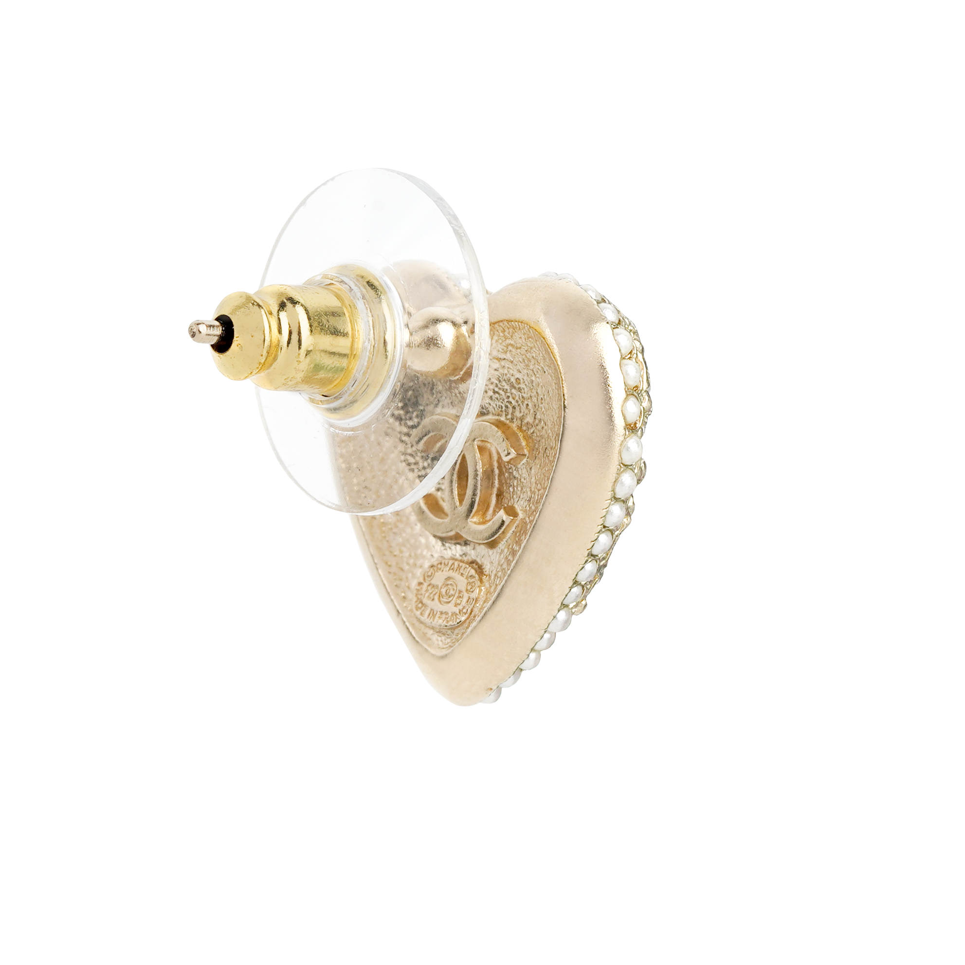 (Women) CHANEL  Metal Heart Stud Earrings AB9399-B09088-NK217 圖 3