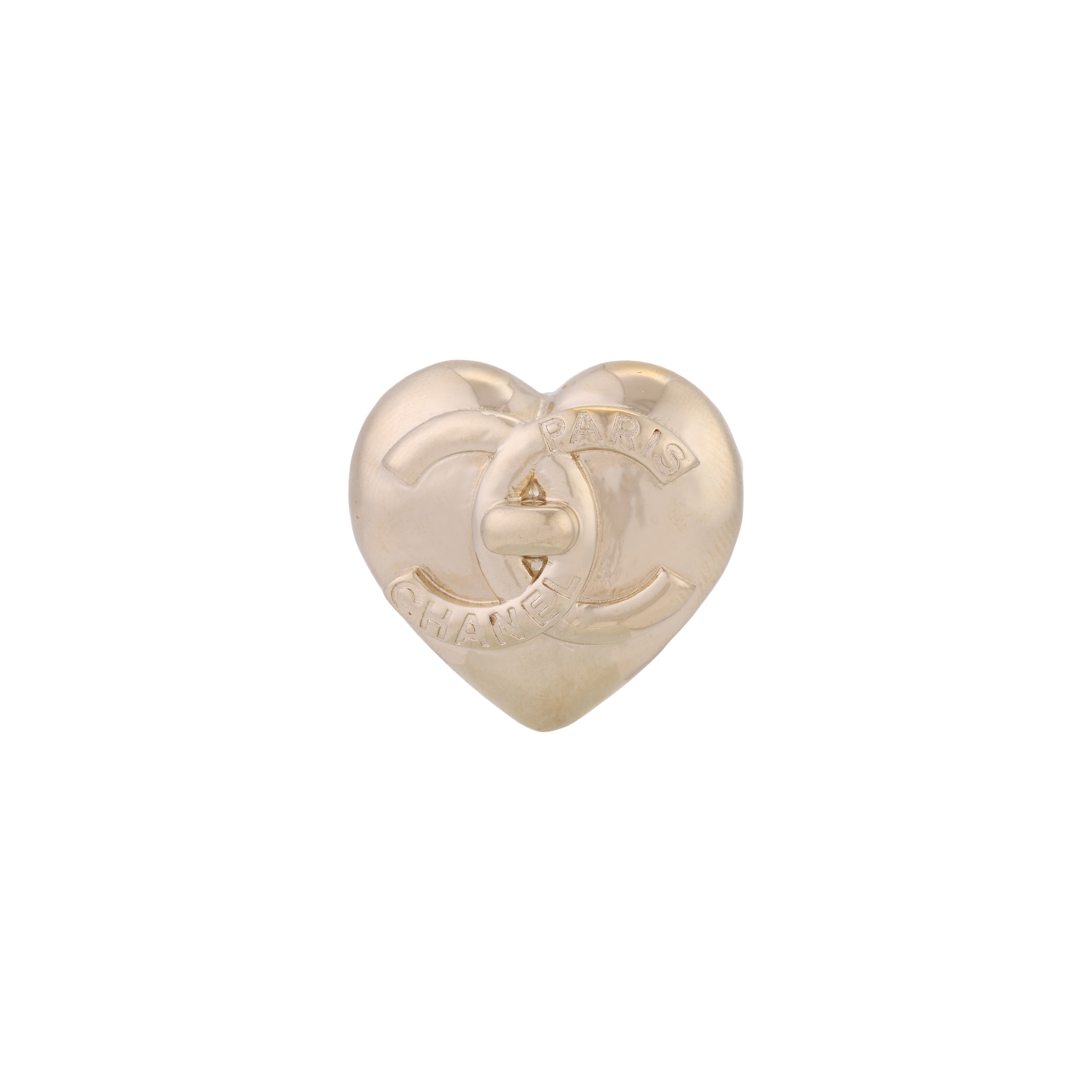 (Women) CHANEL  Metallic Heart Brooch Gold AB9129-B08930-NJ804
