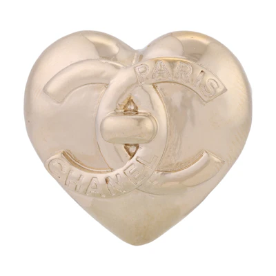 (Women) CHANEL Metallic Heart Brooch Gold AB9129-B08930-NJ804