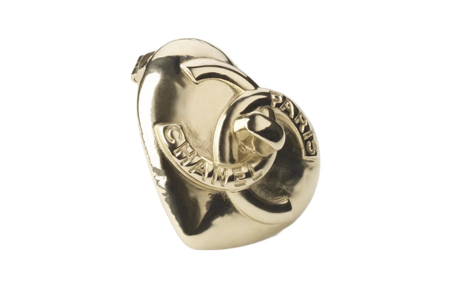 (Women) CHANEL  Metallic Heart Brooch Gold AB9129-B08930-NJ804 圖 3