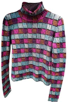 Order (Women) CHANEL Multicolor Plaid Printed High-Neck Long-Sleeve Knit Sweater. P59231-K07769-ME923