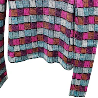 Purchase (Women) CHANEL Multicolor Plaid Printed High-Neck Long-Sleeve Knit Sweater. P59231-K07769-ME923