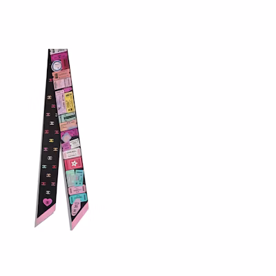 (Women) CHANEL Multicolor Silk Scarf with Printed Design. AA9657-B14976-NT294
