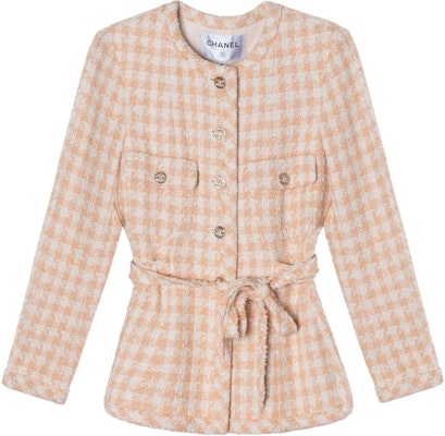 (Women) CHANEL Orange Checkered Print Button-Up Long Sleeve Jacket - SS23 P74854-V66438-NN371 Buy (Women) CHANEL Orange Checkered Print Button-Up Long Sleeve Jacket - SS23 P74854-V66438-NN371