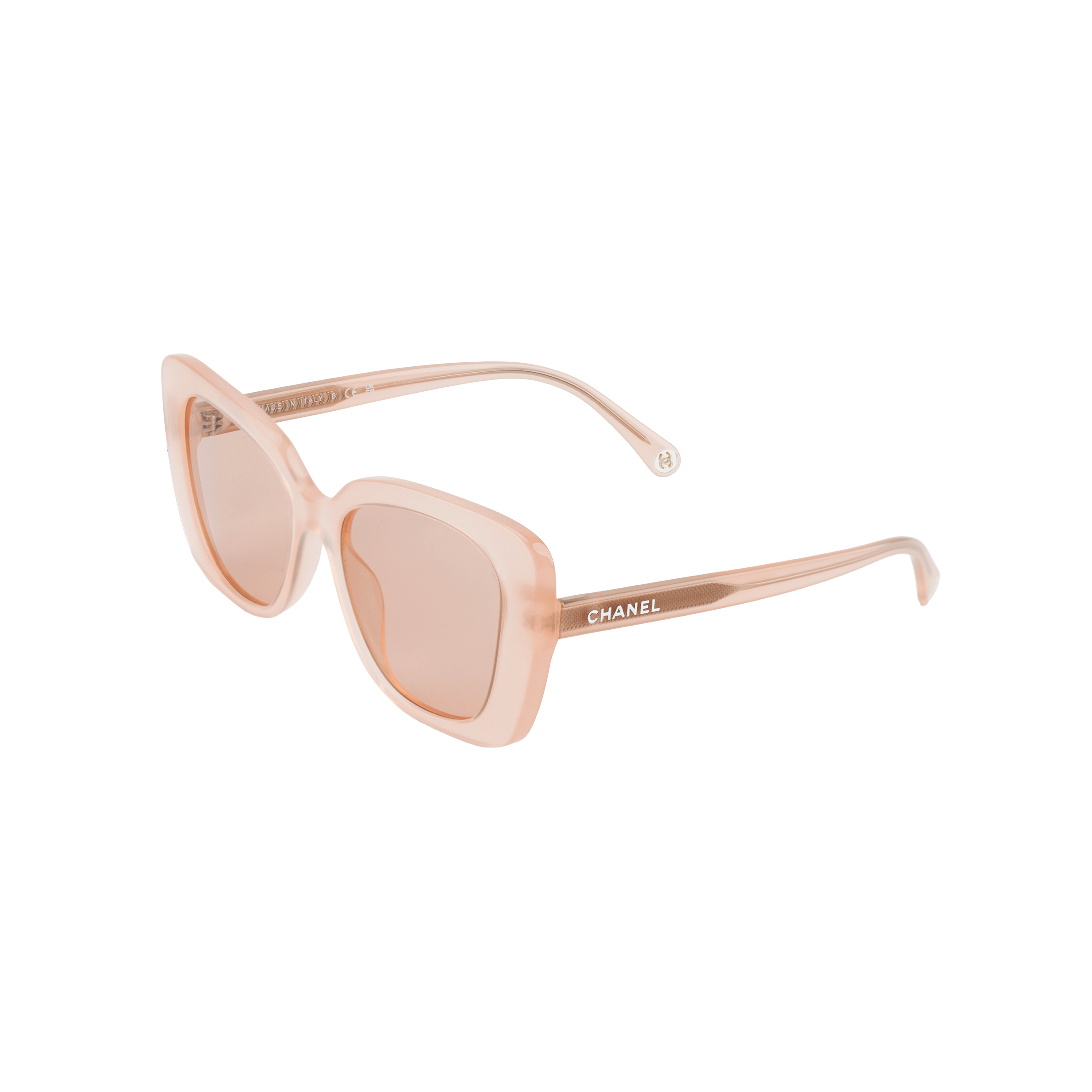 (Women) CHANEL  Pink Butterfly Sunglasses with Letter Detailing. CH550417324B