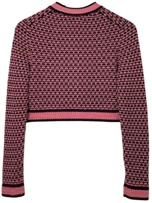 (W) 香奈儿粉色针织开衫 圆领图案设计 P75450-K10791-NO882 Lookbook (W) 香奈儿粉色针织开衫 圆领图案设计 P75450-K10791-NO882