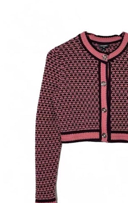 (W) 香奈儿粉色针织开衫 圆领图案设计 P75450-K10791-NO882 Shop (W) 香奈儿粉色针织开衫 圆领图案设计 P75450-K10791-NO882