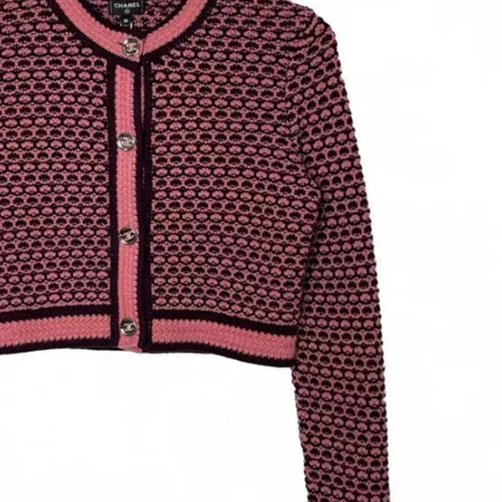 Details for (W) シャネル ピンク ニット カーディガン パターンデザイン ラウンドネック. P75450-K10791-NO882