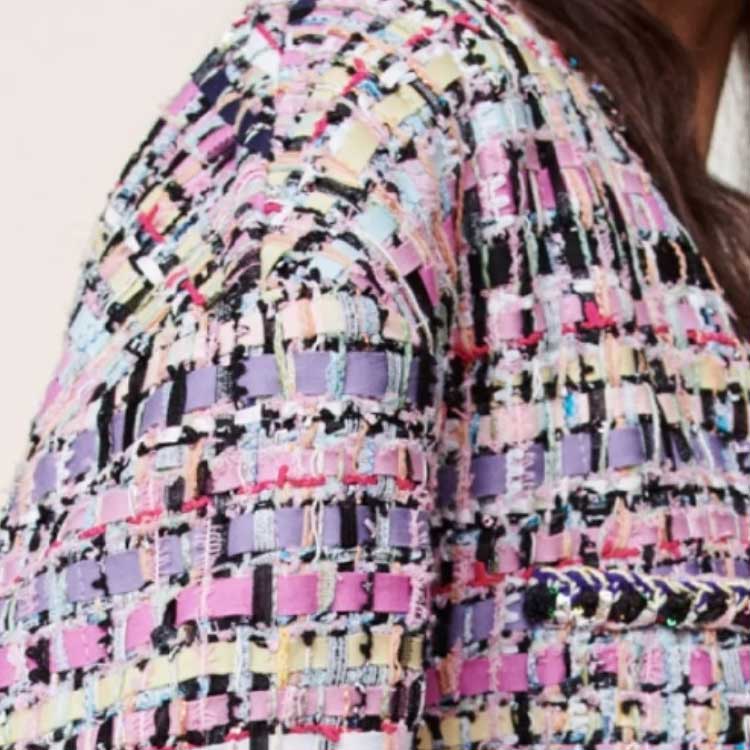 Cheap (W) CHANEL 粉色織紋長袖短外套 P72404-V64006-NG825